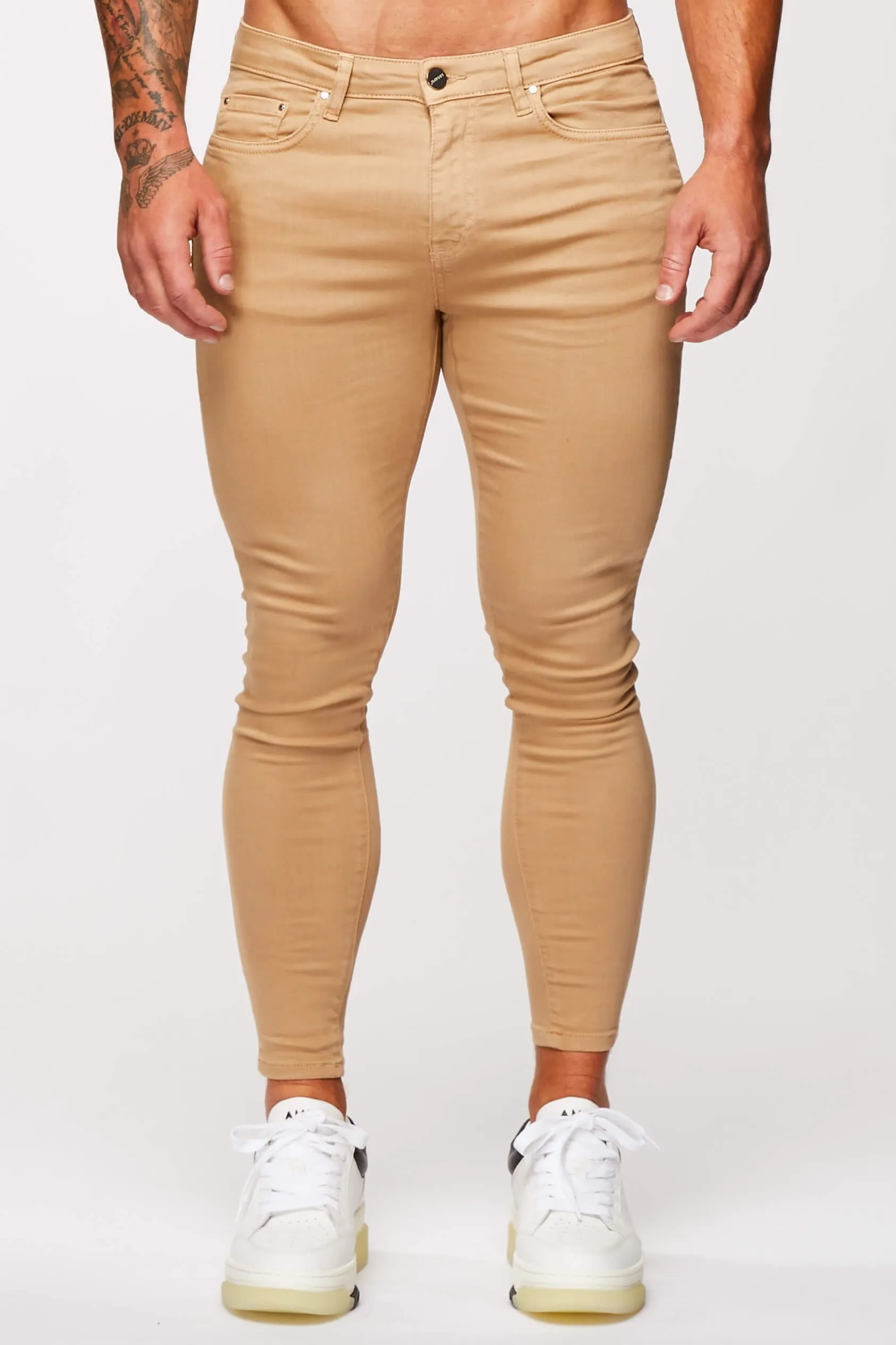 COLOURED DENIM - BEIGE