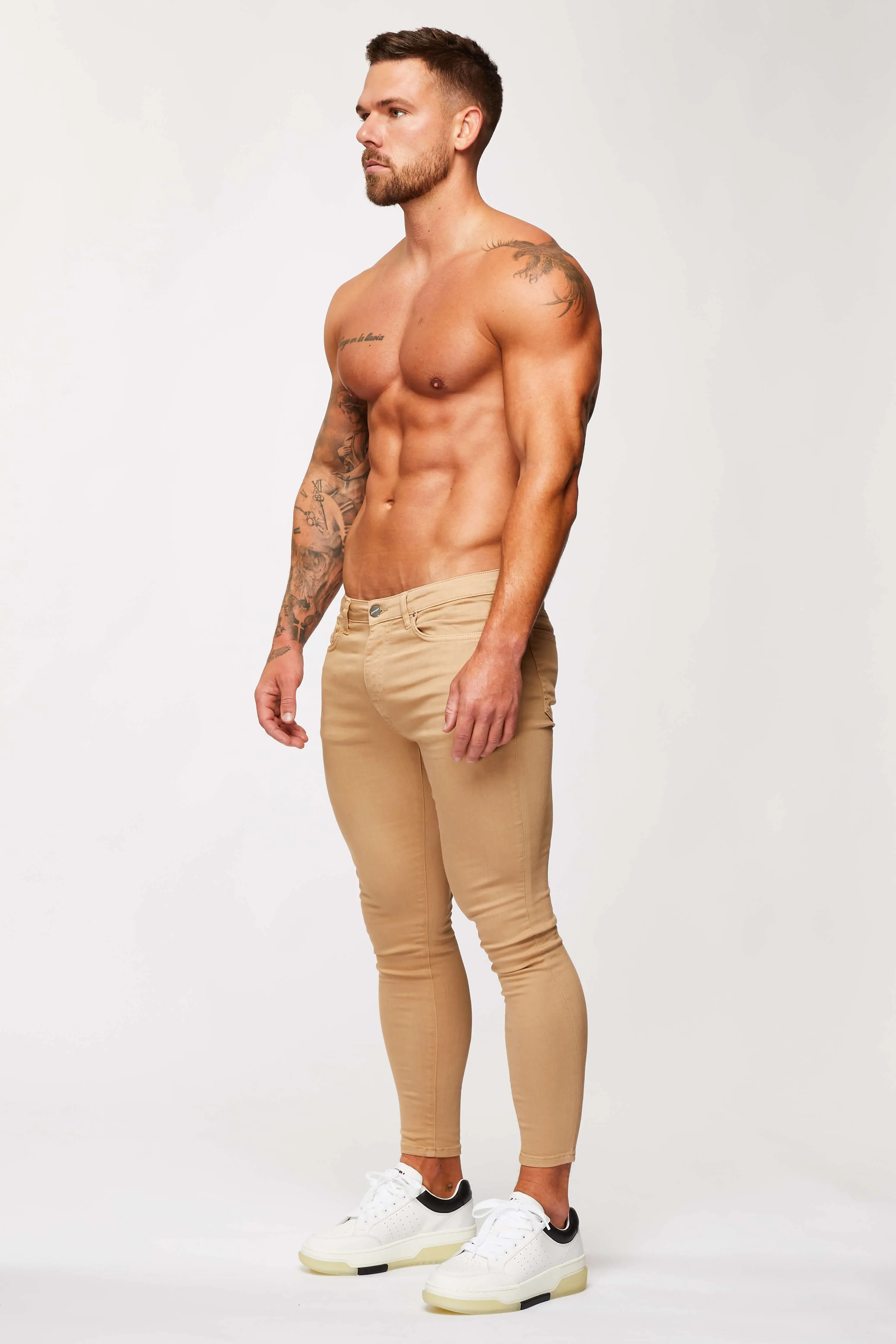 COLOURED DENIM - BEIGE