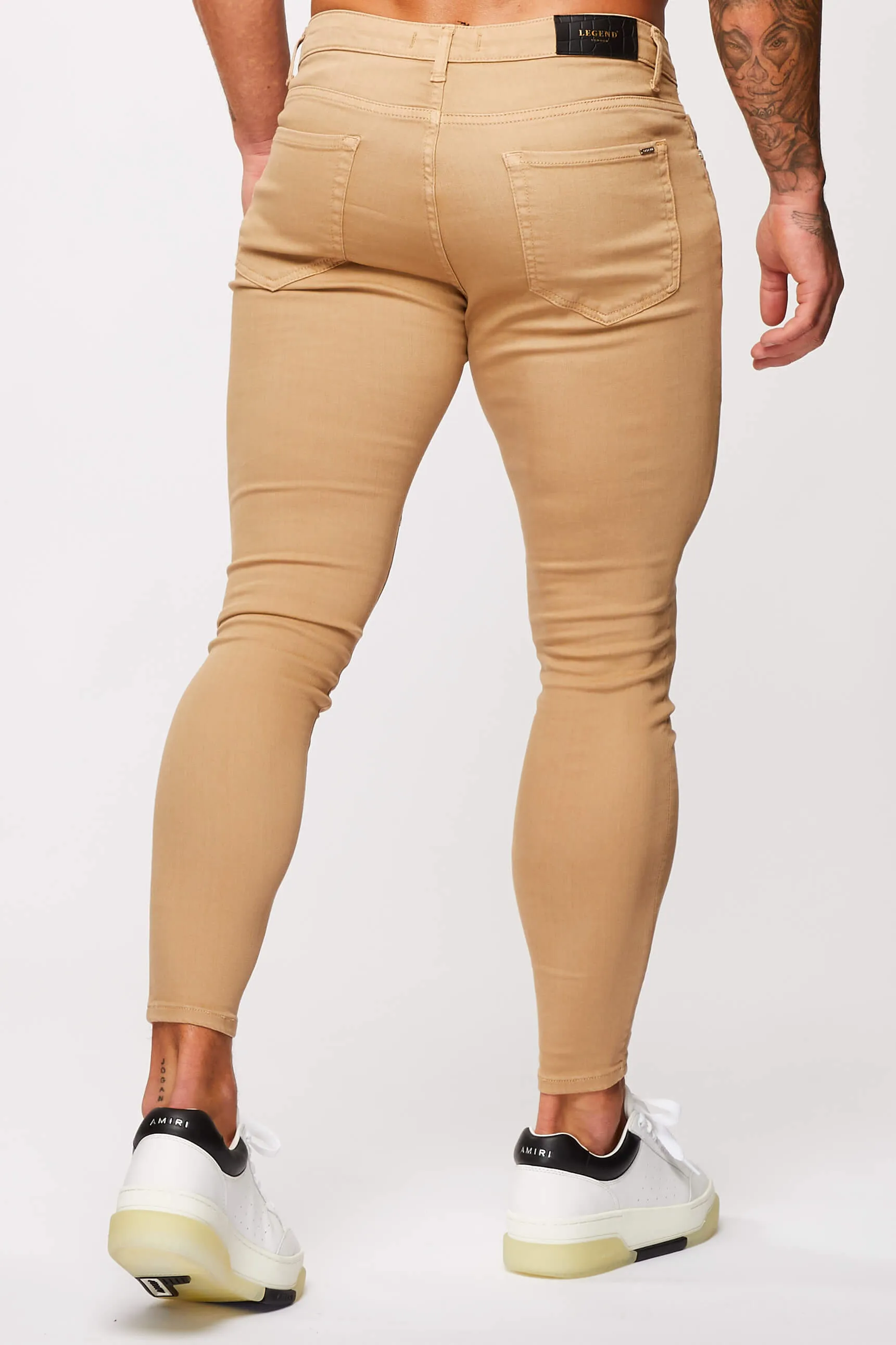 COLOURED DENIM - BEIGE
