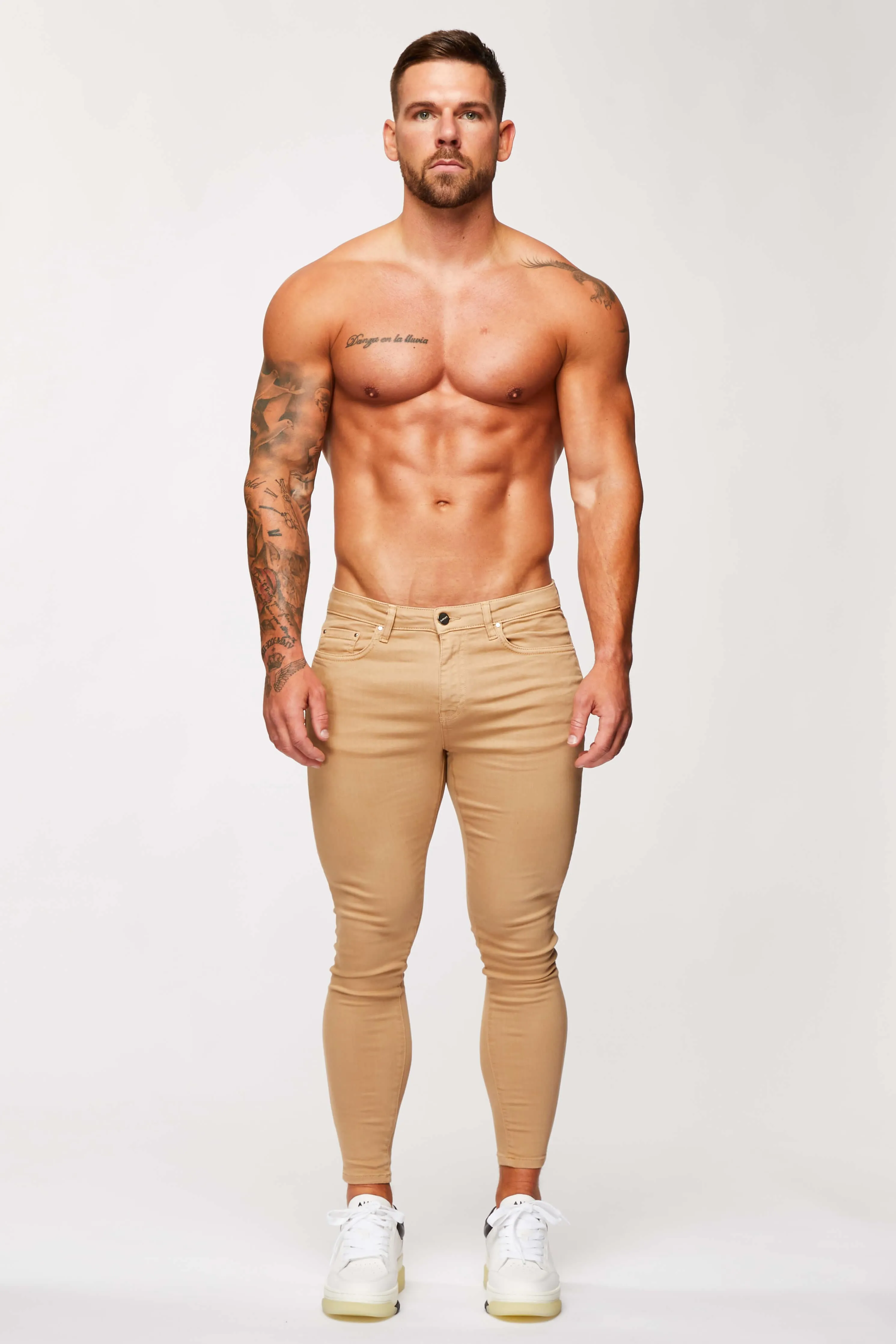 COLOURED DENIM - BEIGE