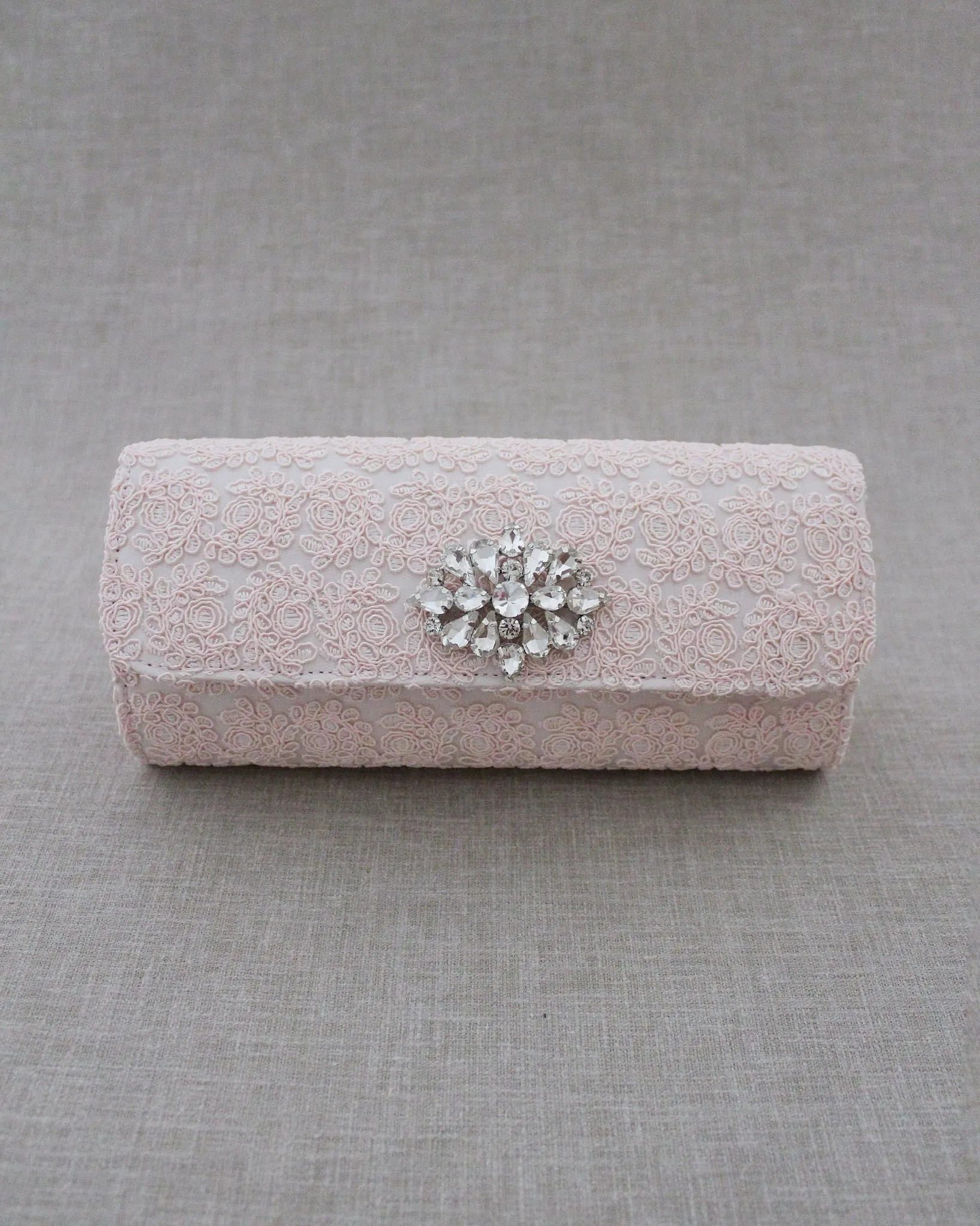 Crochet Evening Clutch with Cluster Teardrop Brooch