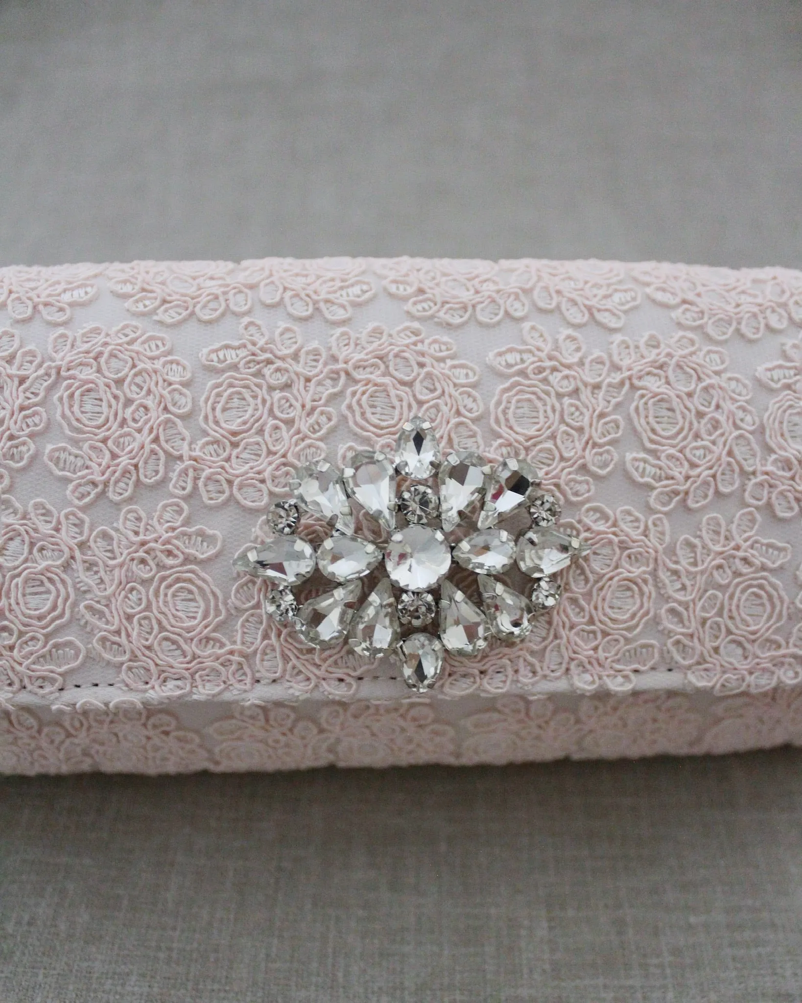 Crochet Evening Clutch with Cluster Teardrop Brooch