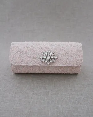 Crochet Evening Clutch with Cluster Teardrop Brooch