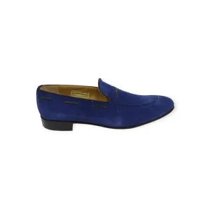 Crockett & Jones Men's Slip On Suede Navy Royal Calf-Black
