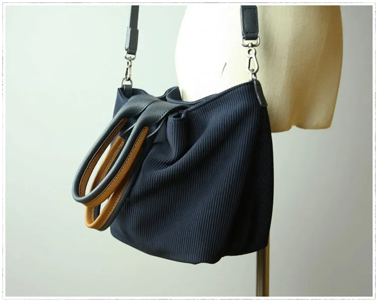 Cute Womens Khaki Polyester Bucket Handbag Purse Barrel Polyester Shoulder Bag Crossbody Purse for Ladies