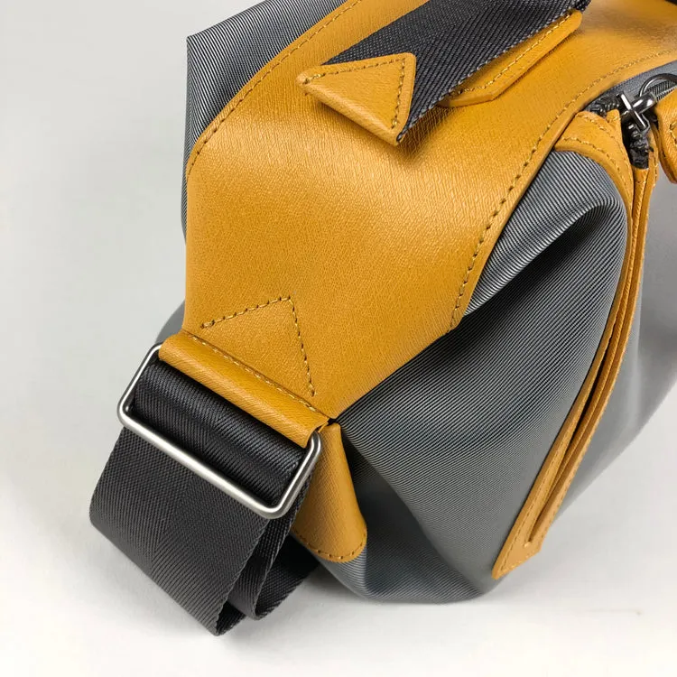 Cute Womens Khaki&Coffee NYLON Handbag Purse Cube NYLON Shoulder Bag Crossbody Purse for Ladies