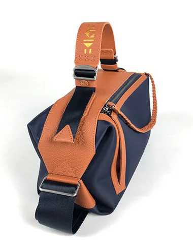 Cute Womens Khaki&Coffee NYLON Handbag Purse Cube NYLON Shoulder Bag Crossbody Purse for Ladies