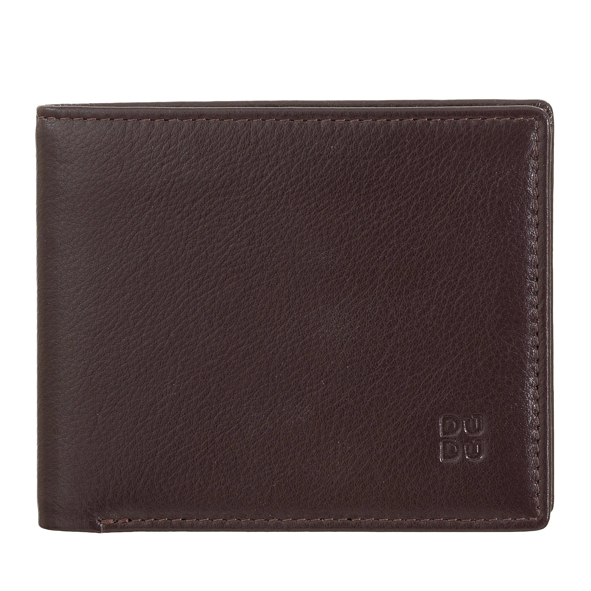 DUDU Men's Slim leather wallet with RFID Protection Credit Cards With Colored Wallet Doors