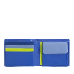 DUDU Men's Slim leather wallet with RFID Protection Credit Cards With Colored Wallet Doors