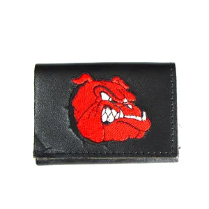 ET301-CC  Embroidered Tri-Fold Wallet- Red Bull Dog
