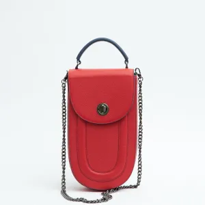 fitini II elongated structured saddle bag - shady red with gunmetal