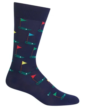 Golf Flag Navy Men's Socks