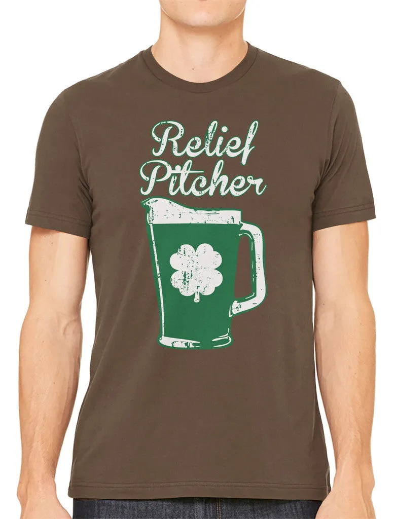 Green Beer Clover Relief Pitcher Men's T-shirt