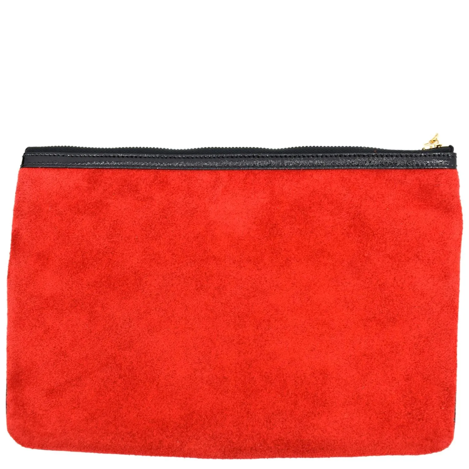 GUCCI Ophidia GG Suede Leather Pouch Clutch Bag Red 517551