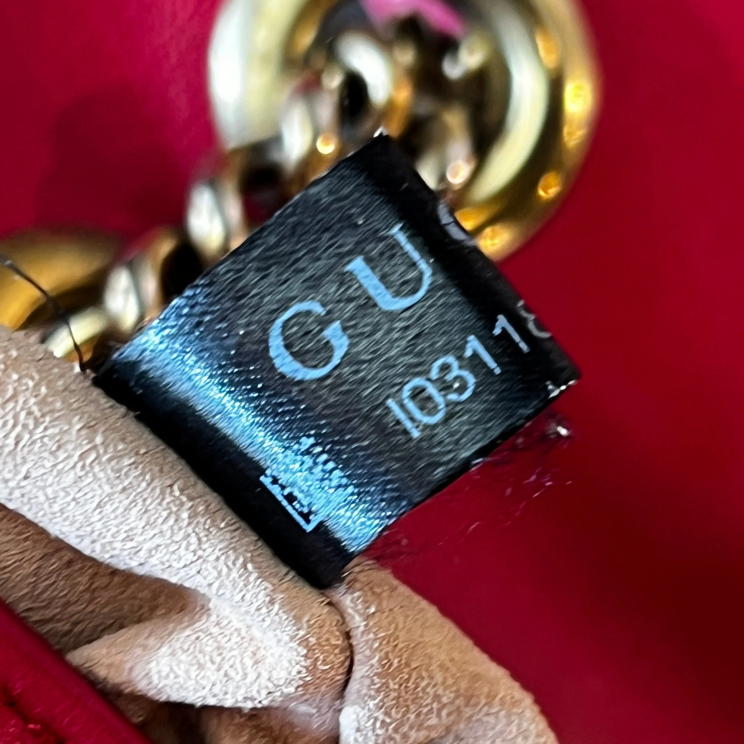 GUCCI Red Small Marmont Matelasse Flap Bag