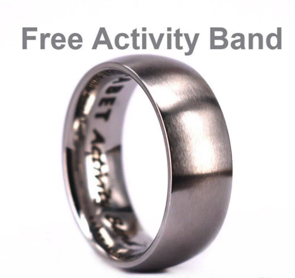 Gun Metal Grey Titanium Wedding Ring Pristine Red 4MM-8MM