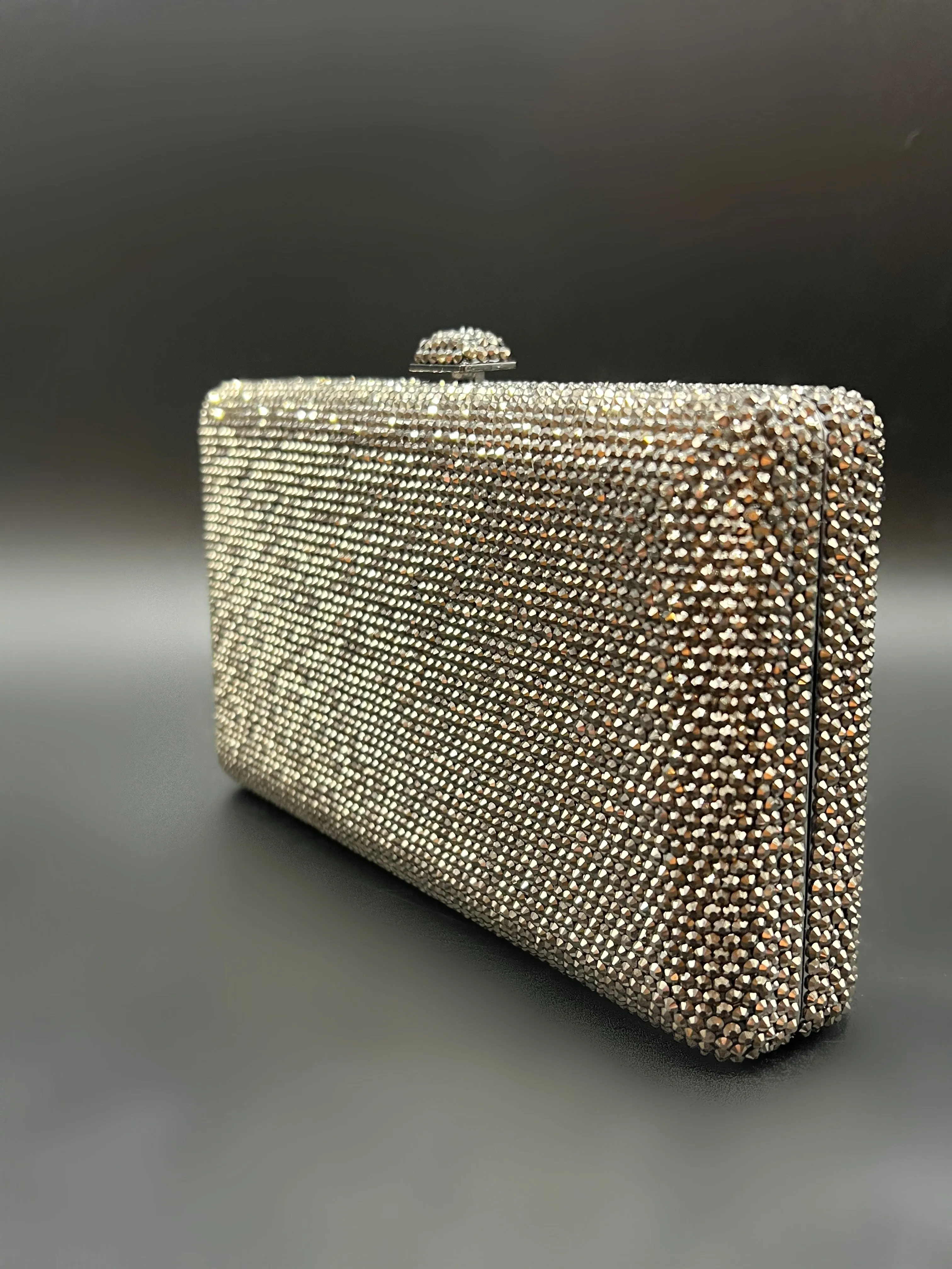 Gunmetal Crystal Clutch