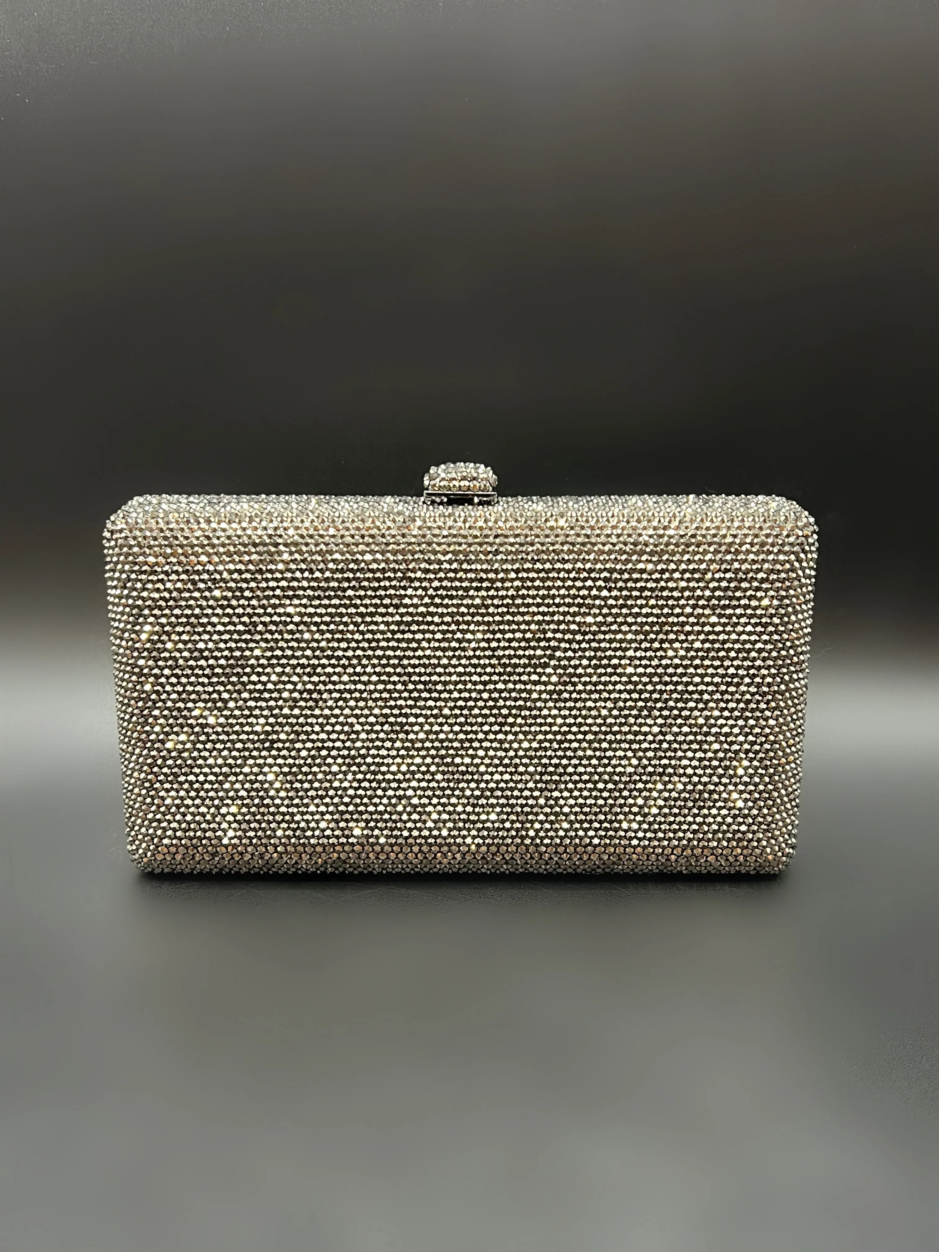 Gunmetal Crystal Clutch