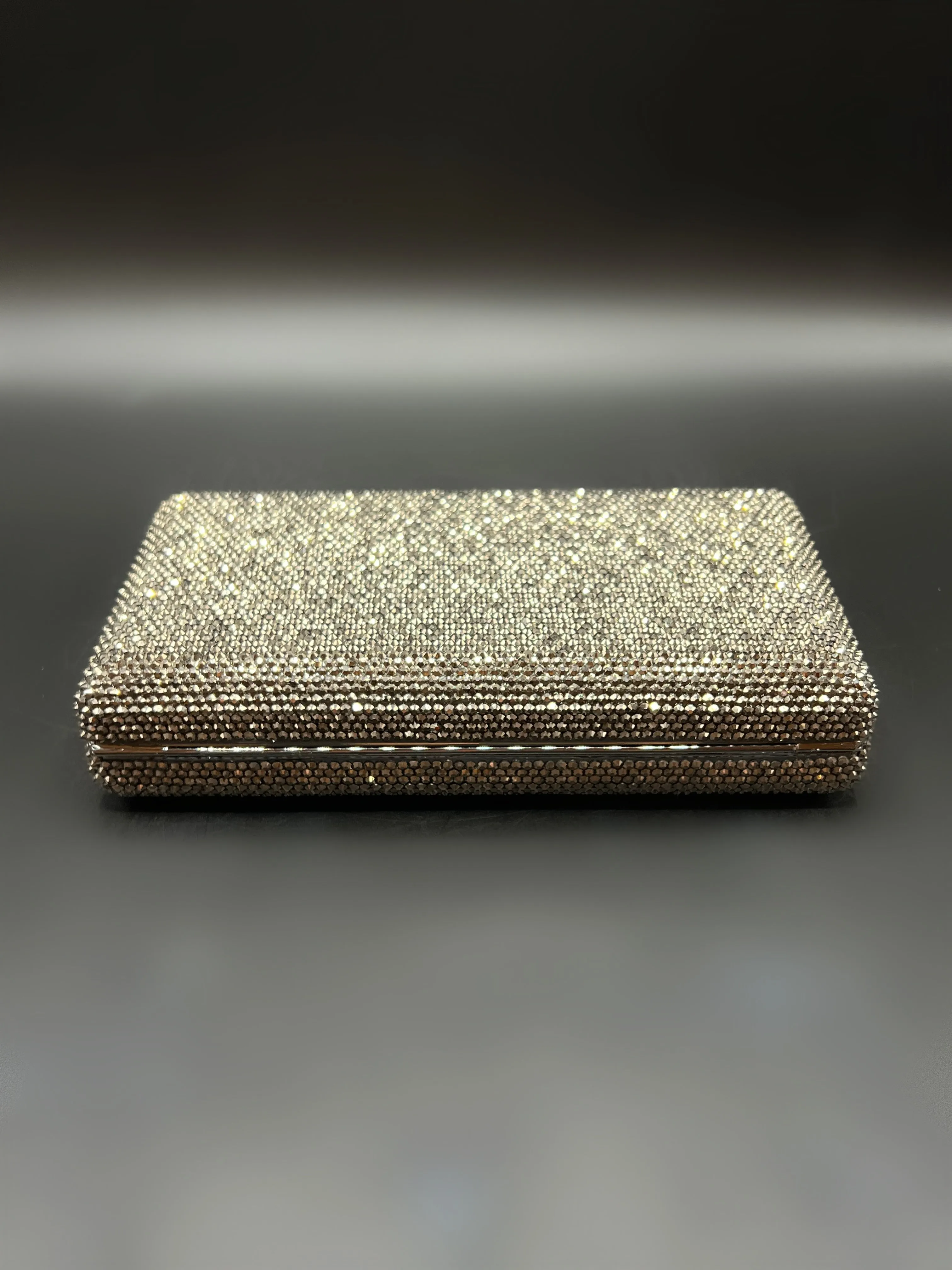 Gunmetal Crystal Clutch