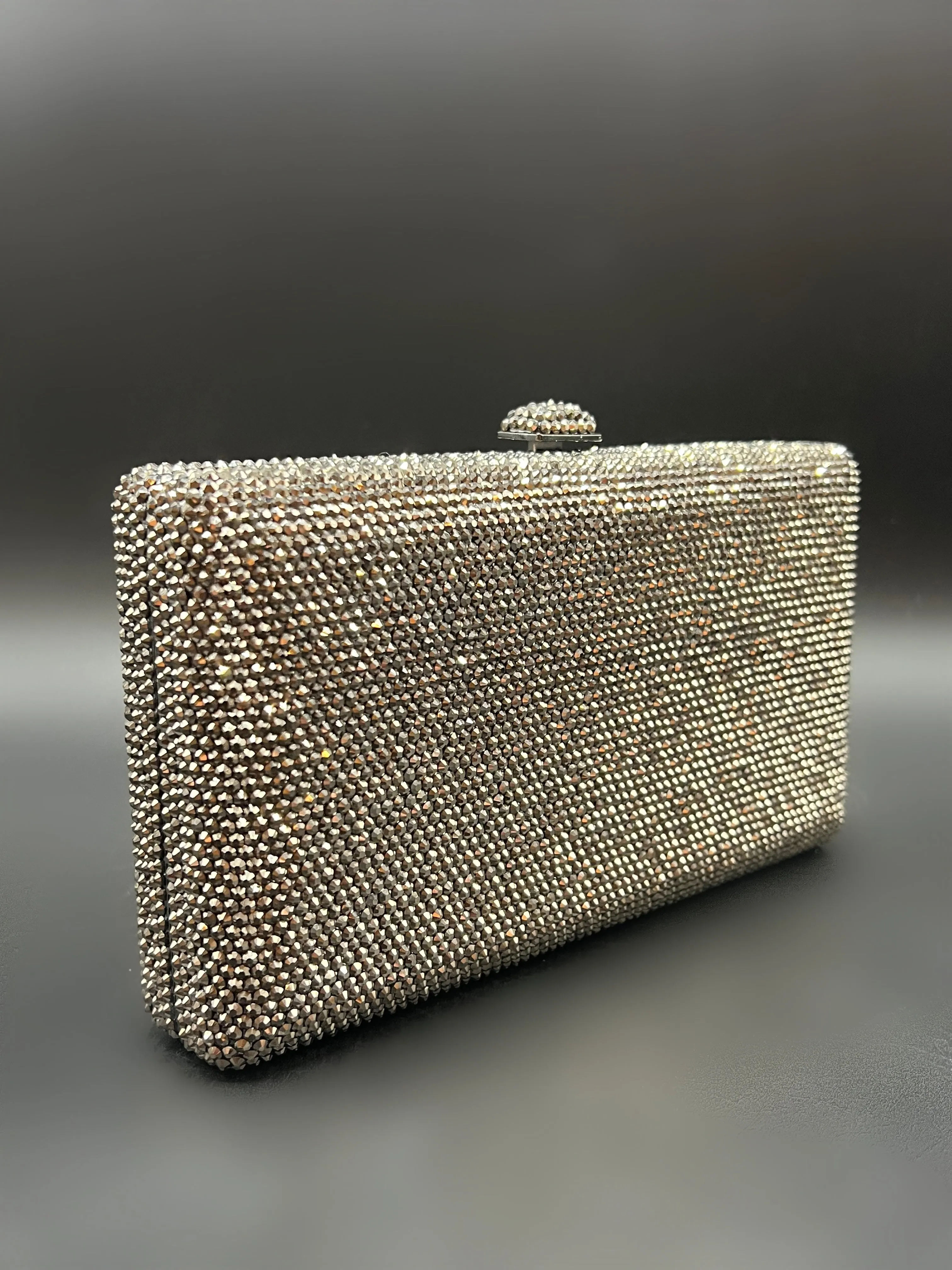 Gunmetal Crystal Clutch