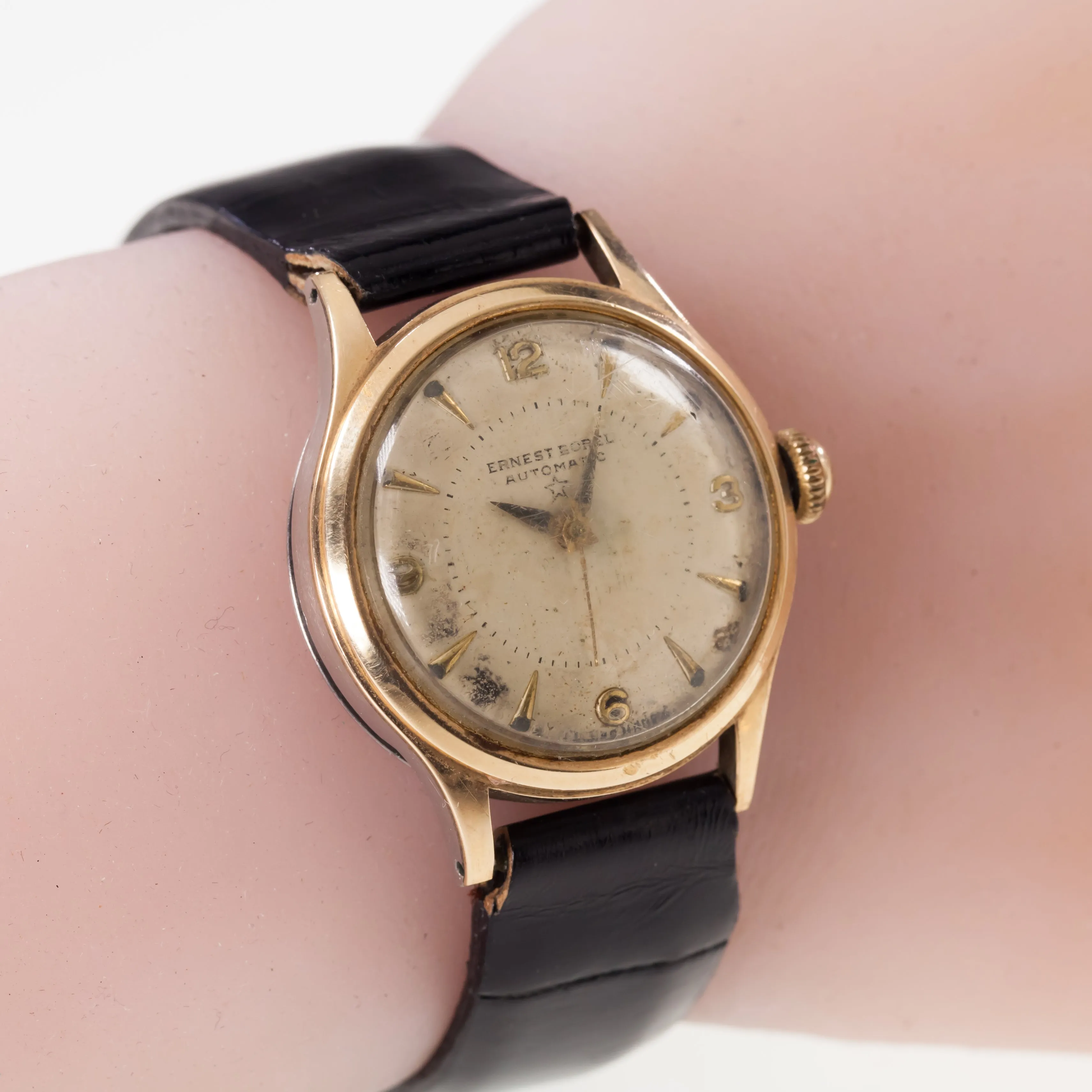 Hamilton 14k Yellow Gold Vintage Men's Hand-Winding Watch w/ Leather Band