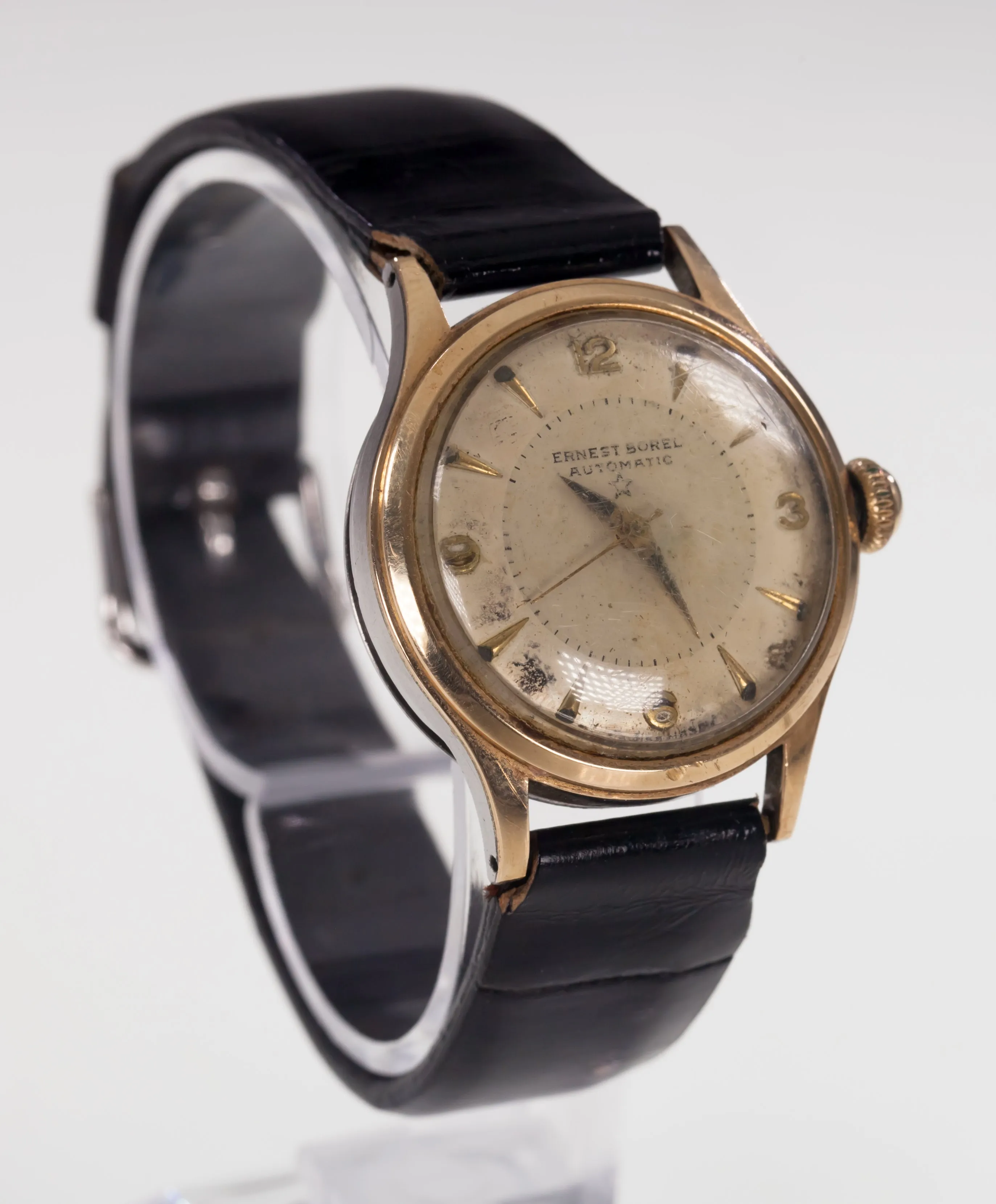 Hamilton 14k Yellow Gold Vintage Men's Hand-Winding Watch w/ Leather Band