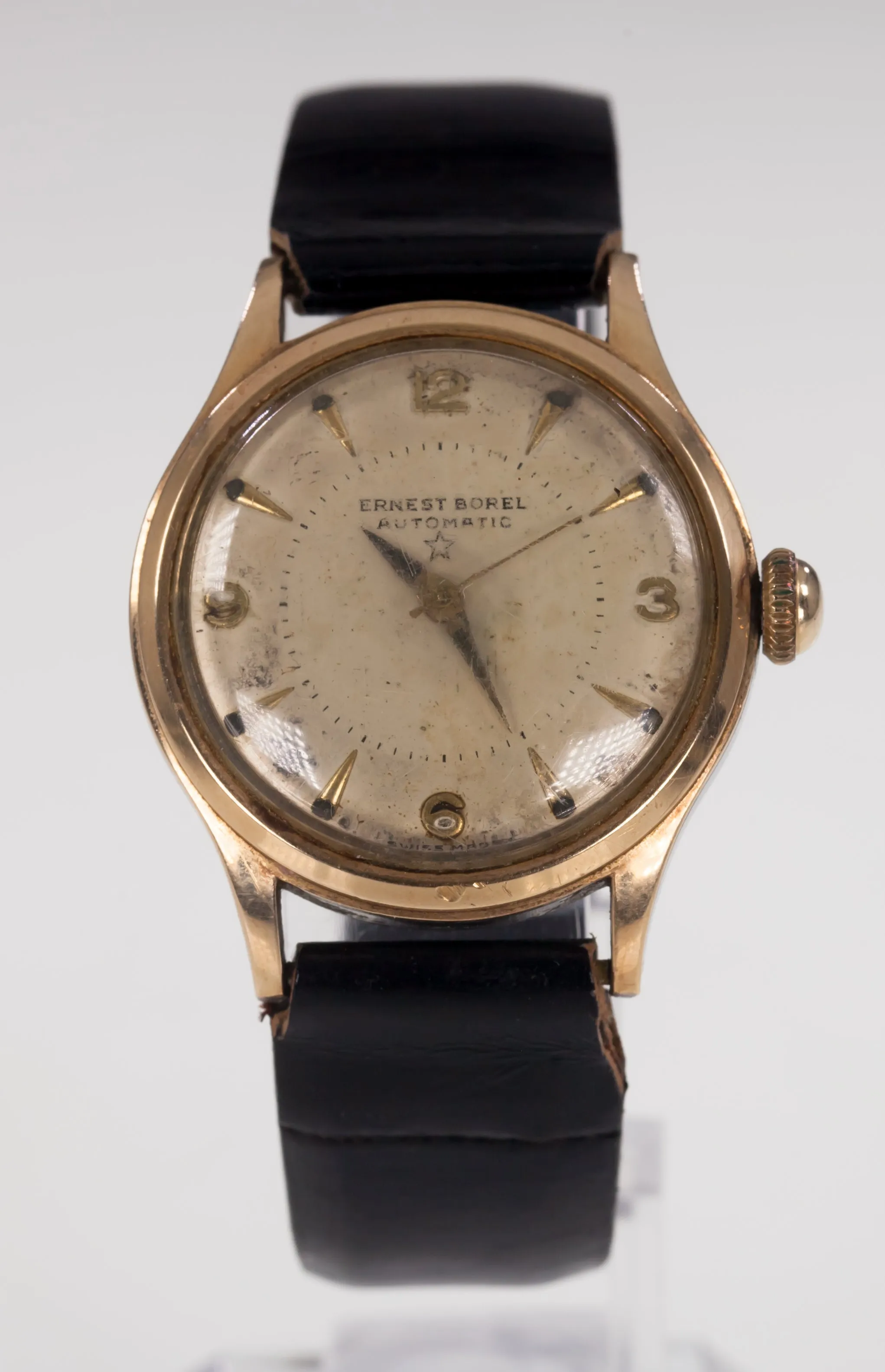 Hamilton 14k Yellow Gold Vintage Men's Hand-Winding Watch w/ Leather Band