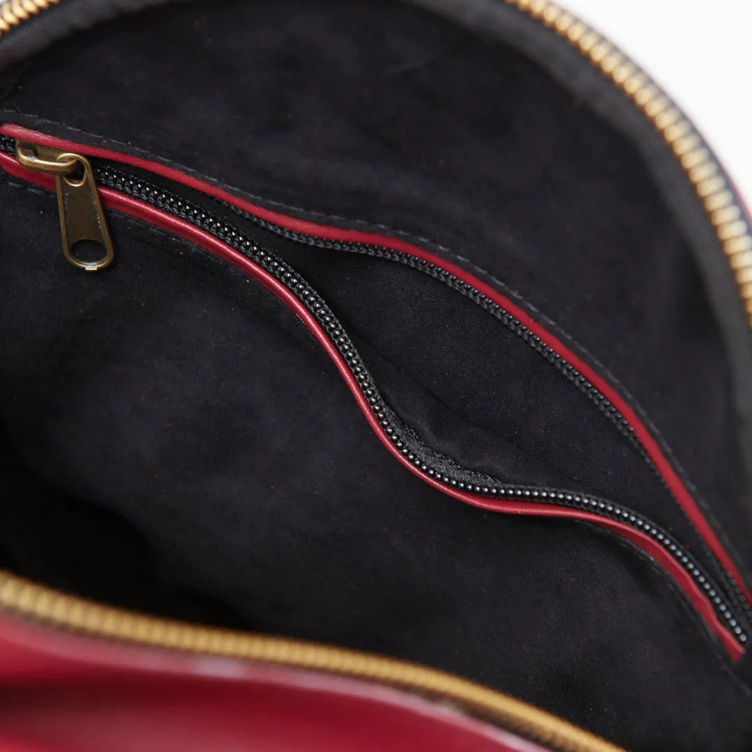 HANDMADE GENUINE LEATHER CIRCLE WEAVE SLING BAG