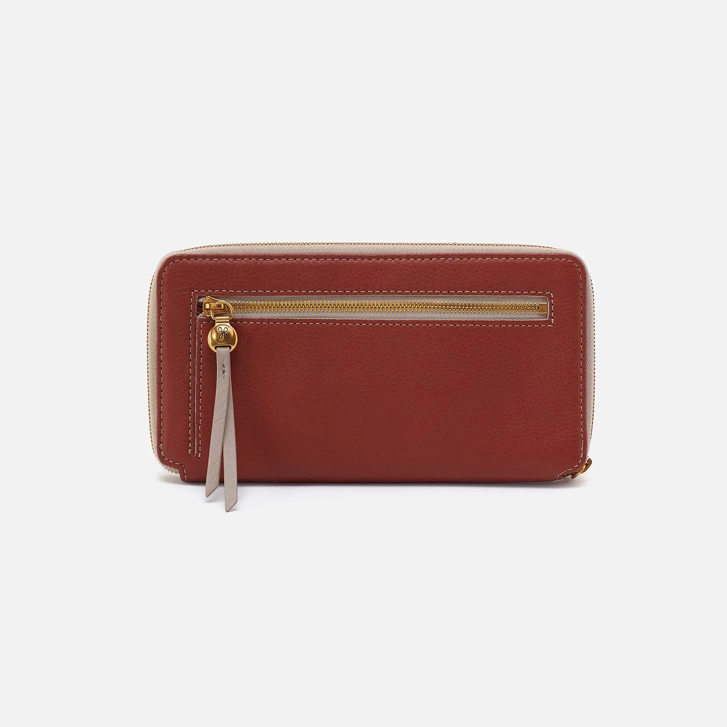 Hart Large Wallet In Pebbled Leather - Rust