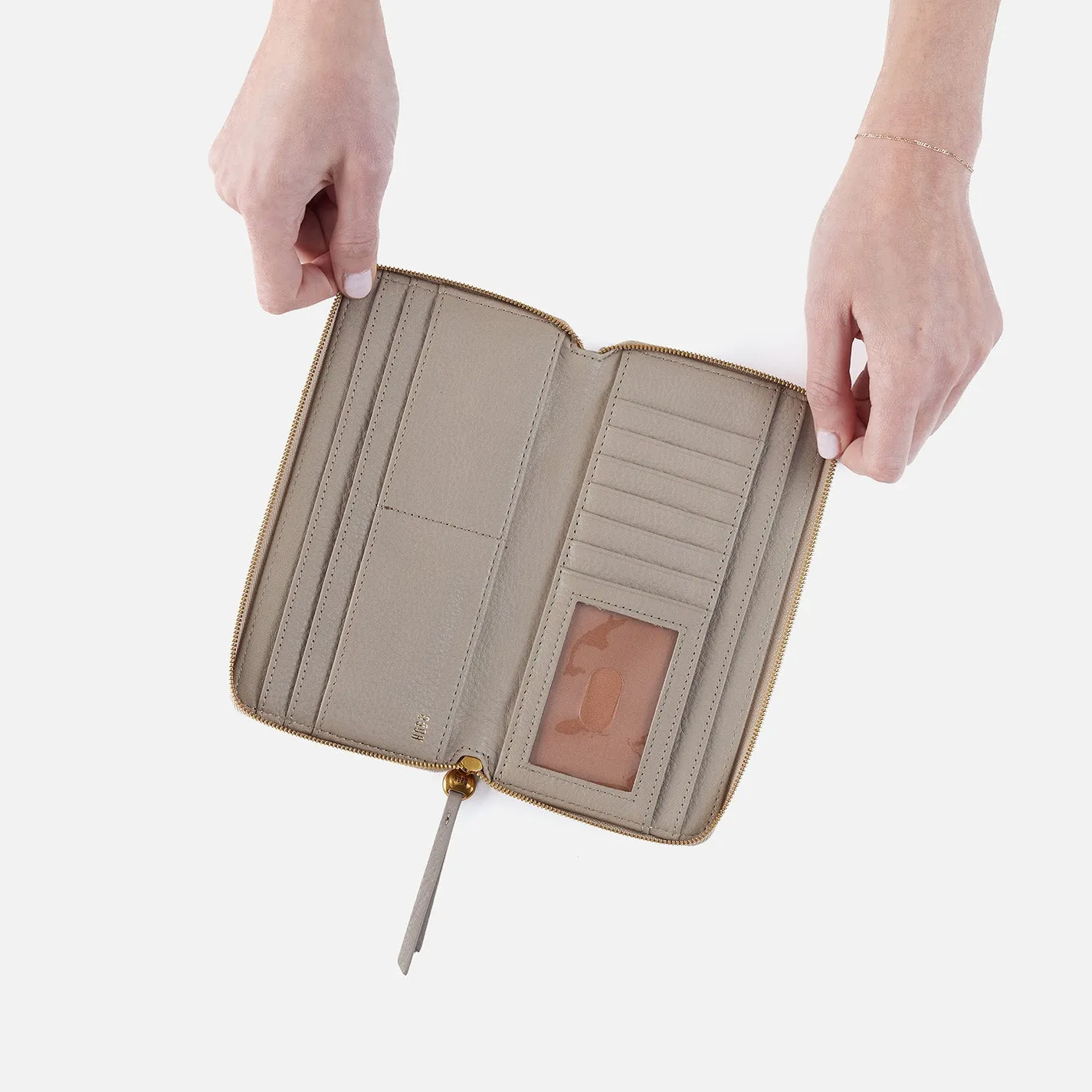 Hart Large Wallet In Pebbled Leather - Rust