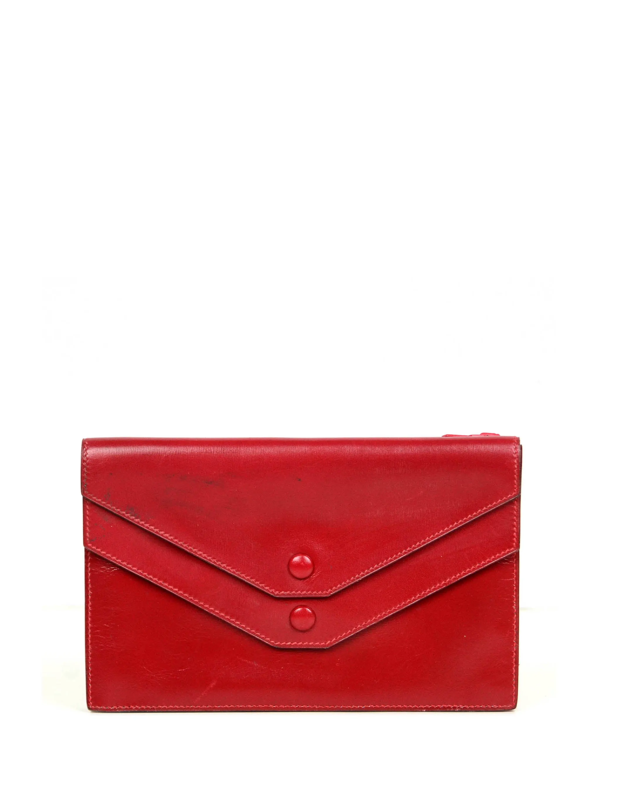 Hermes Red Box Leather Multisnap Wallet - AS IS