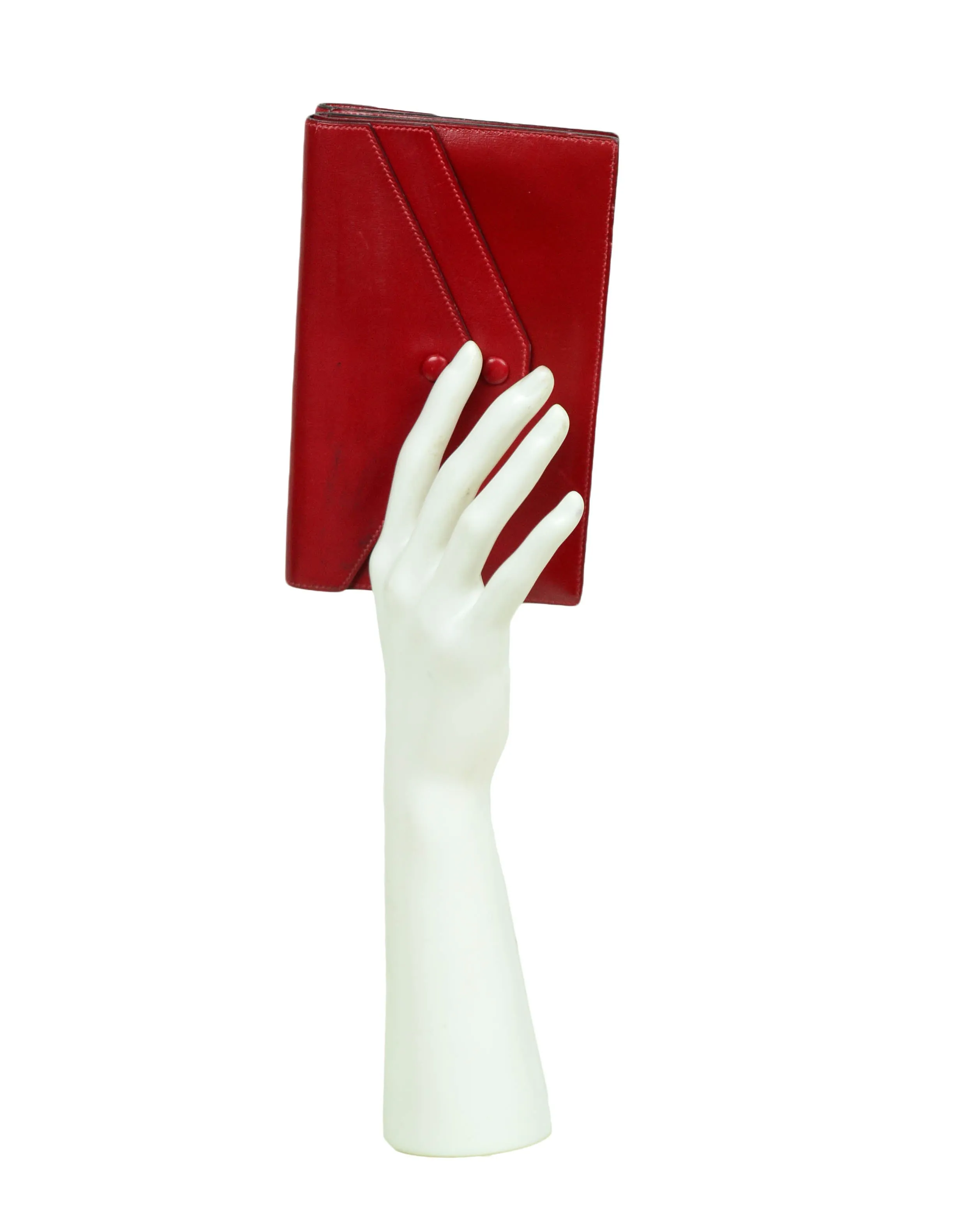 Hermes Red Box Leather Multisnap Wallet - AS IS