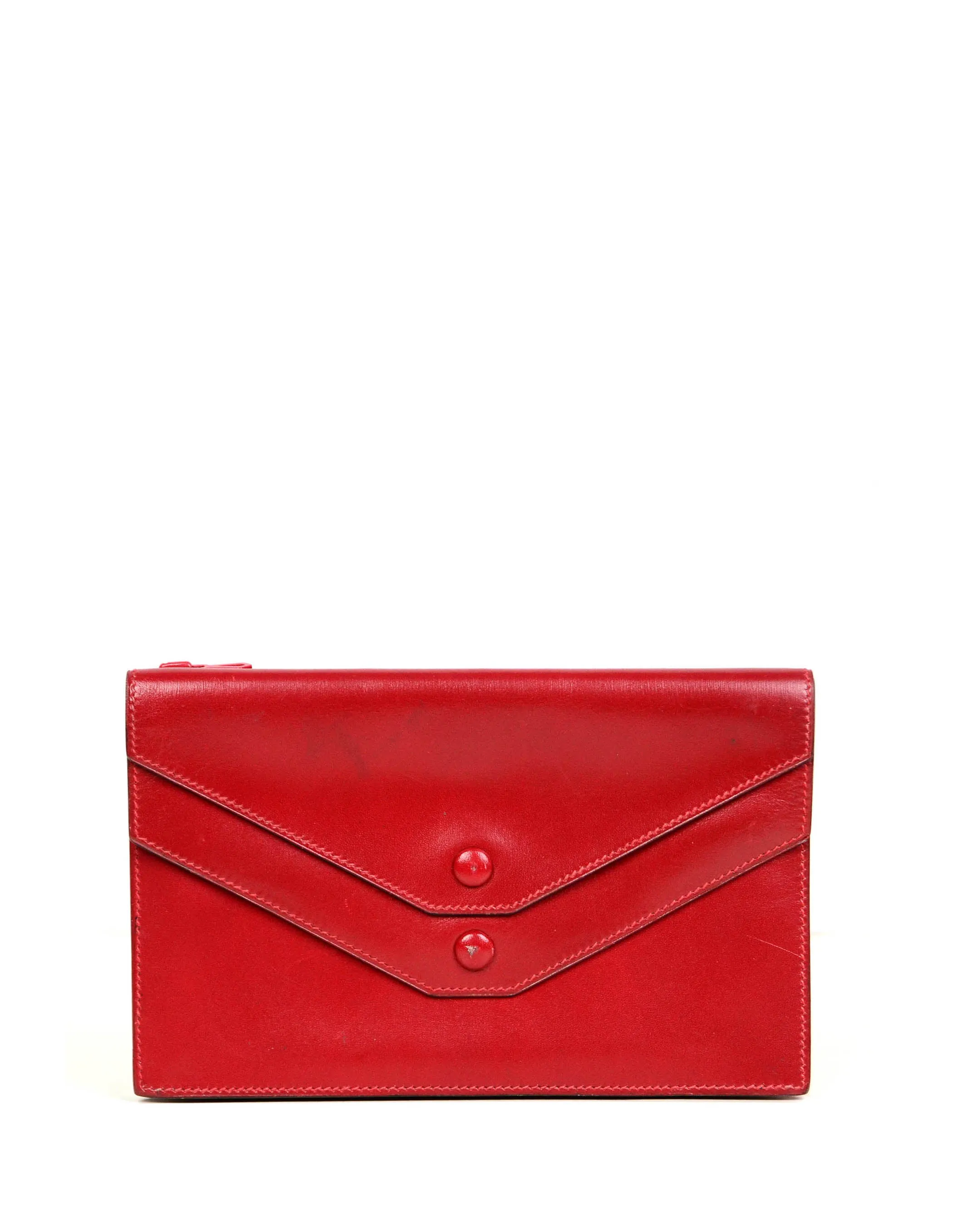 Hermes Red Box Leather Multisnap Wallet - AS IS