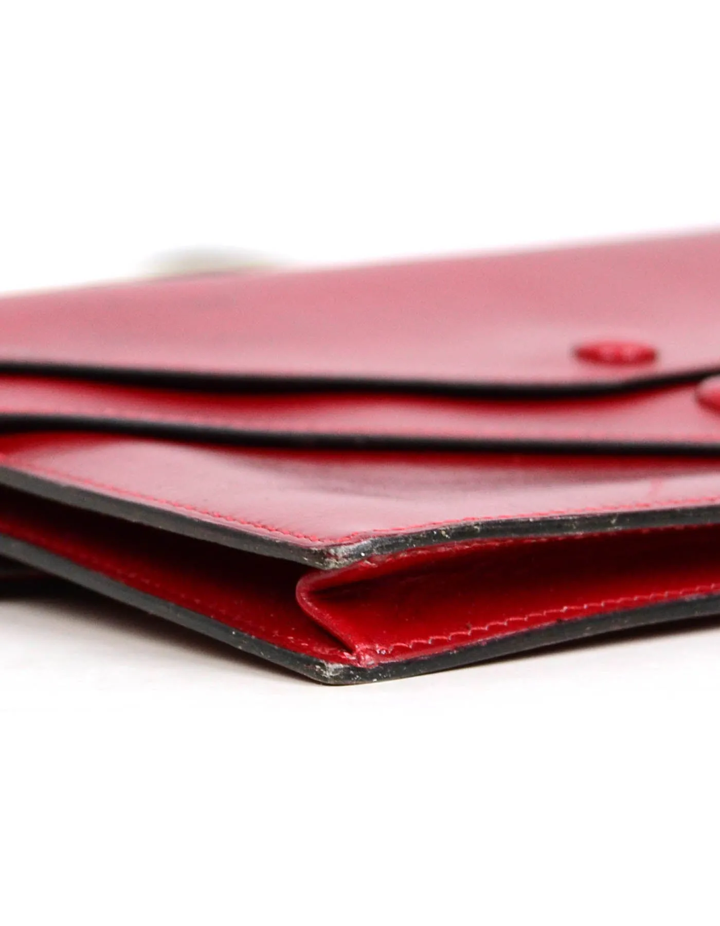Hermes Red Box Leather Multisnap Wallet - AS IS