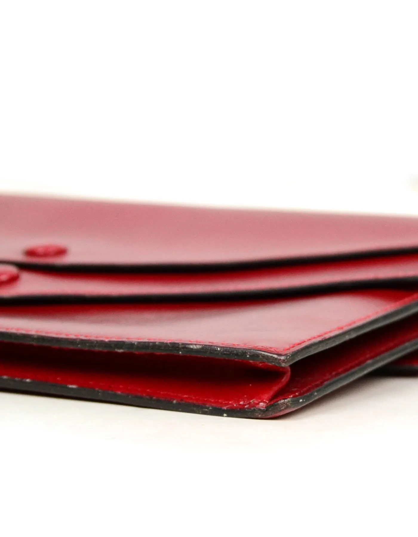 Hermes Red Box Leather Multisnap Wallet - AS IS