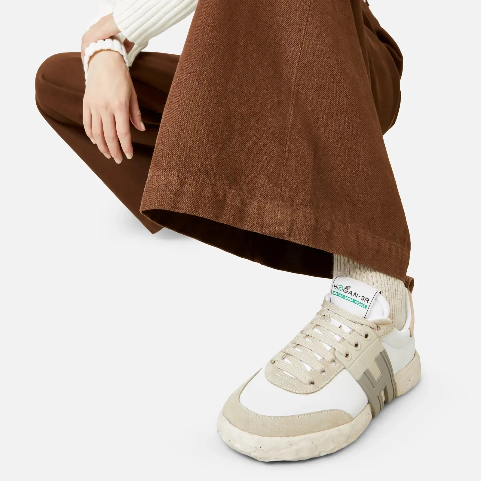Hogan H-3R Sneakers - White/Beige