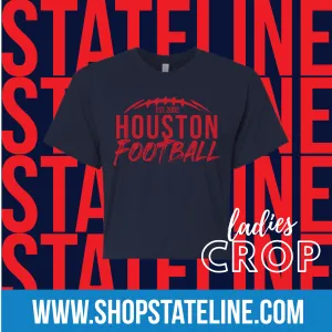 HOUSTON FOOTBALL - NAVY Ladies Crop