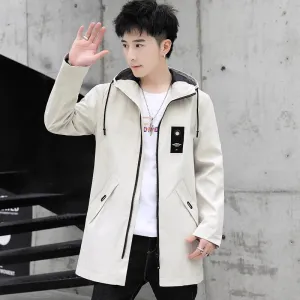 Instock-Men's mid-length windbreaker autumn and winter jacket