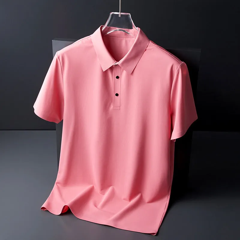 INSTOCK - Seamless ice silk high-end men's polo shirt men's