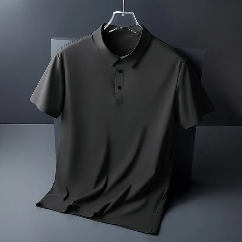 INSTOCK - Seamless ice silk high-end men's polo shirt men's