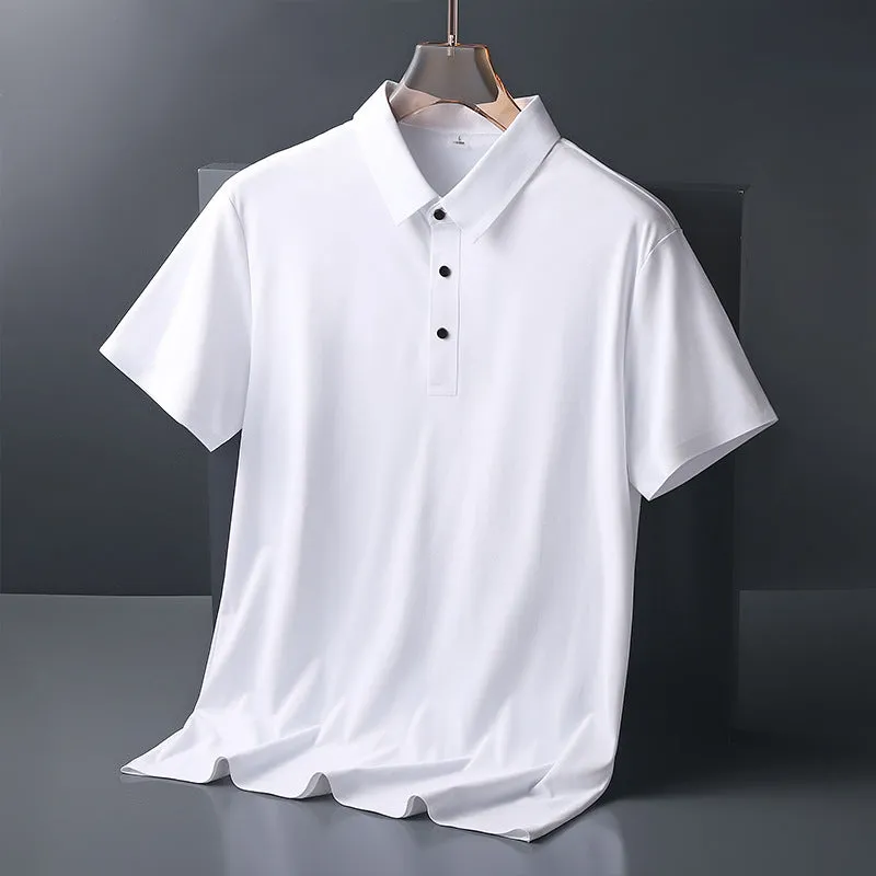 INSTOCK - Seamless ice silk high-end men's polo shirt men's