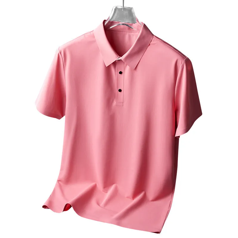 INSTOCK - Seamless ice silk high-end men's polo shirt men's