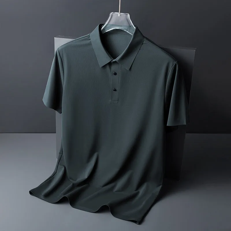 INSTOCK - Seamless ice silk high-end men's polo shirt men's