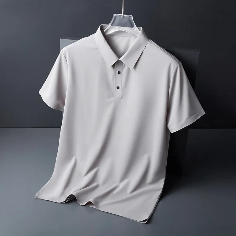 INSTOCK - Seamless ice silk high-end men's polo shirt men's