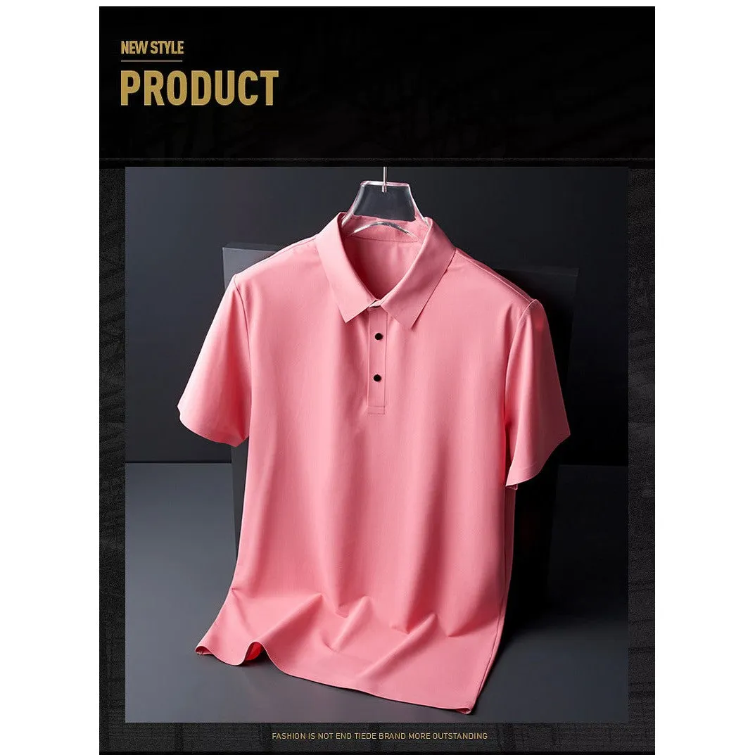 INSTOCK - Seamless ice silk high-end men's polo shirt men's