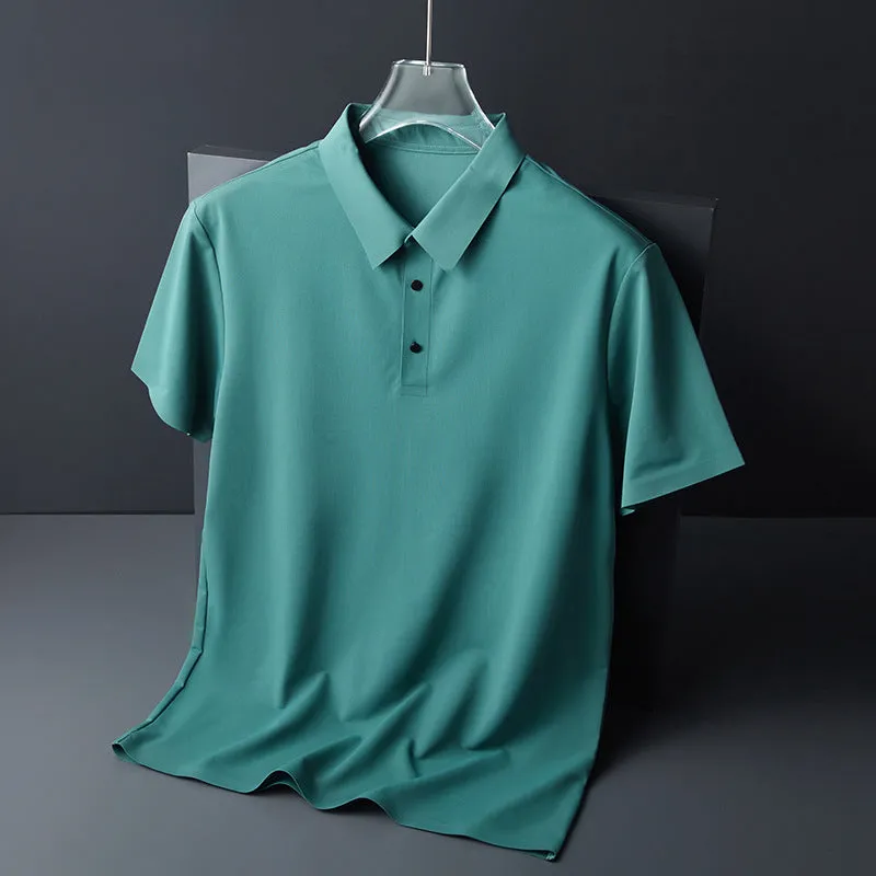 INSTOCK - Seamless ice silk high-end men's polo shirt men's