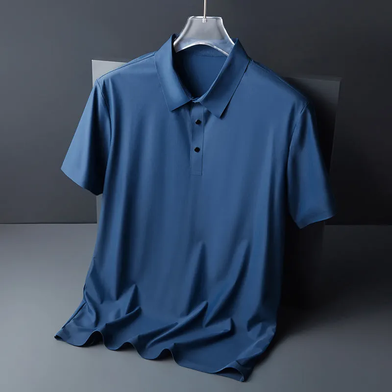 INSTOCK - Seamless ice silk high-end men's polo shirt men's