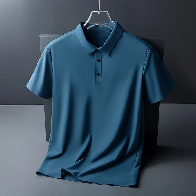 INSTOCK - Seamless ice silk high-end men's polo shirt men's