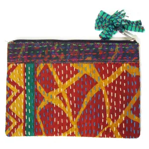 Kantha Pouch - Maroon
