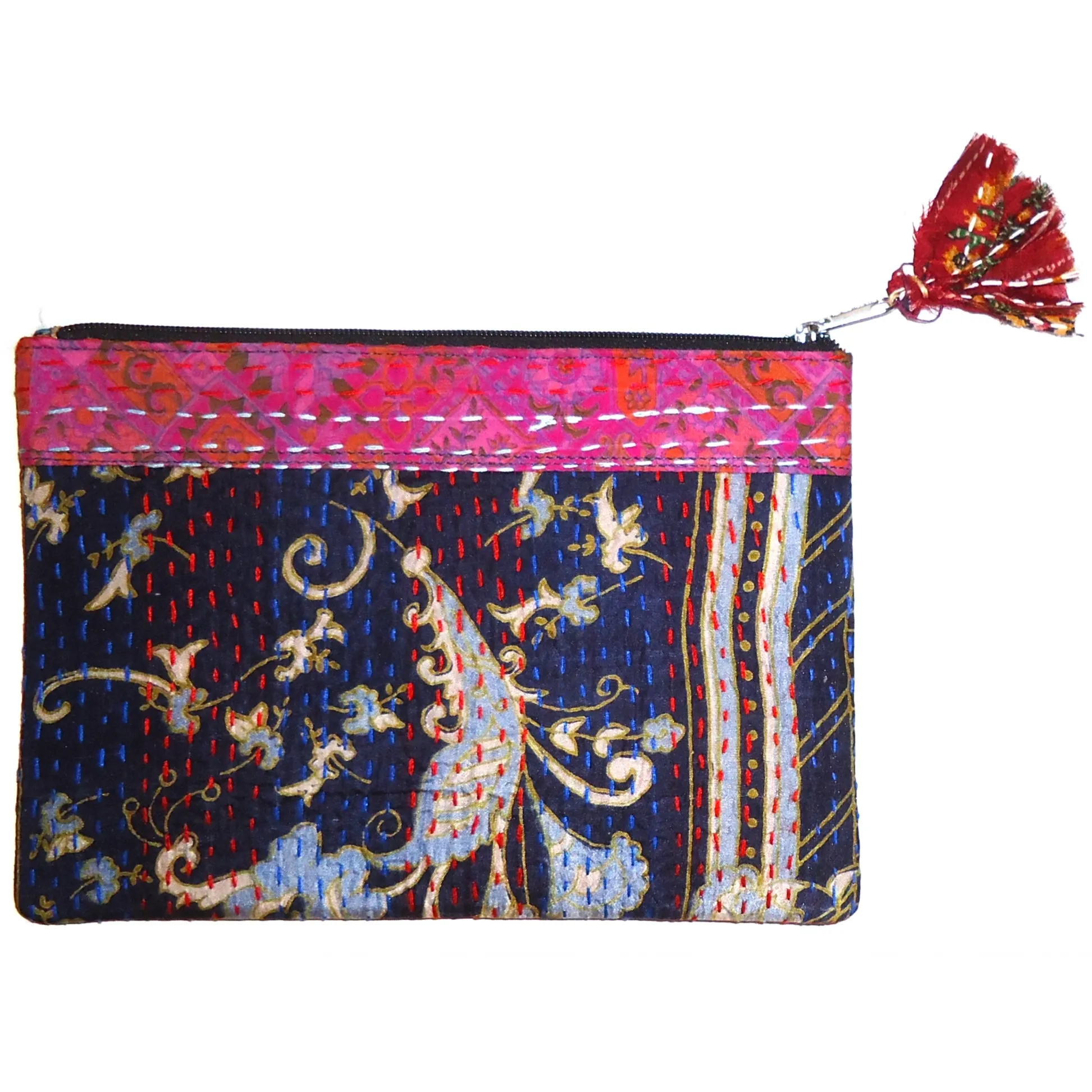 Kantha Pouch - Navy